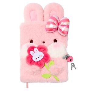 Pink Bunny Furry Lock Diary - NWT